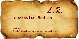Laczkovits Rodion névjegykártya
